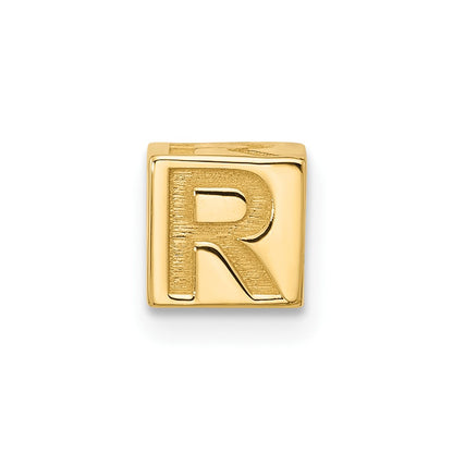 14K Yellow Gold Alphabet Bead Letter R