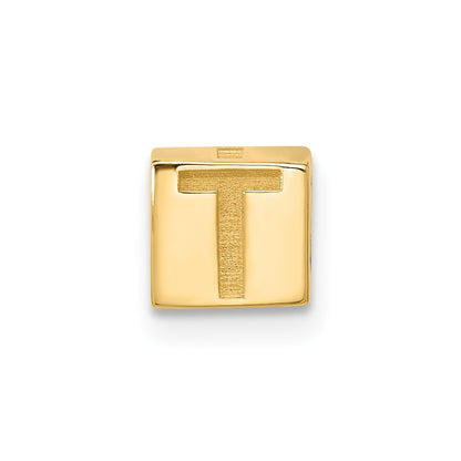 14K Yellow Gold Alphabet Bead Letter T