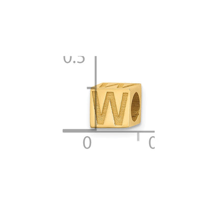 14K Yellow Gold Alphabet Bead Letter W
