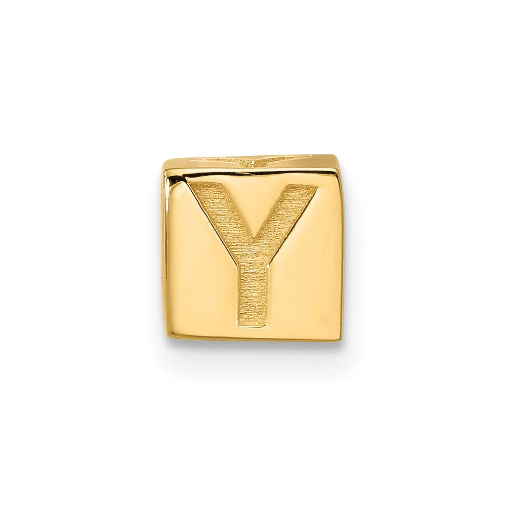 14K Yellow Gold Alphabet Bead Letter Y