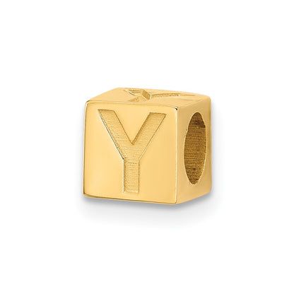 14K Yellow Gold Alphabet Bead Letter Y