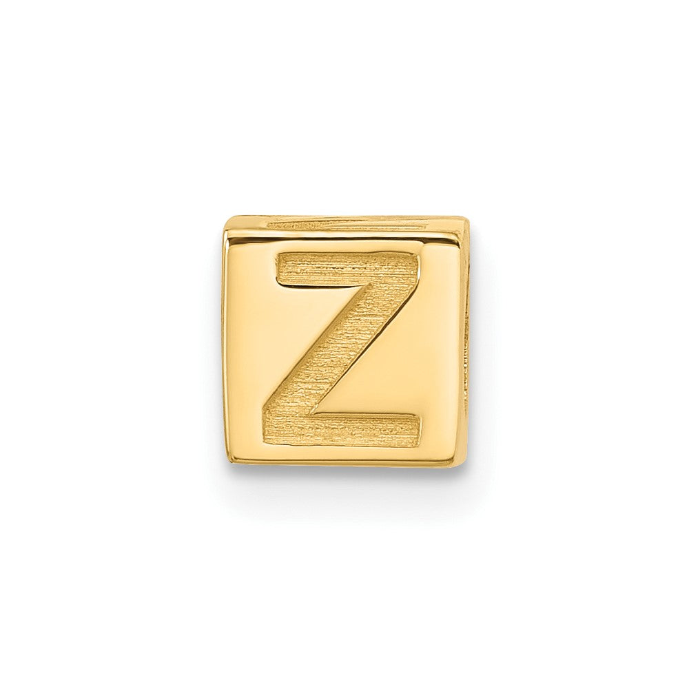 14K Yellow Gold Alphabet Bead Letter Z