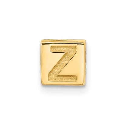 14K Yellow Gold Alphabet Bead Letter Z