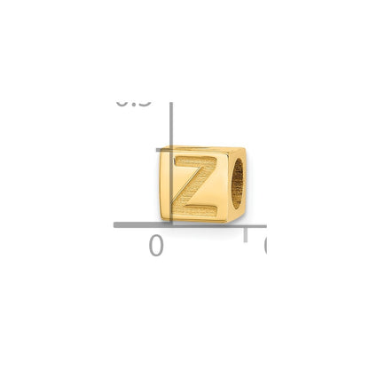 14K Yellow Gold Alphabet Bead Letter Z