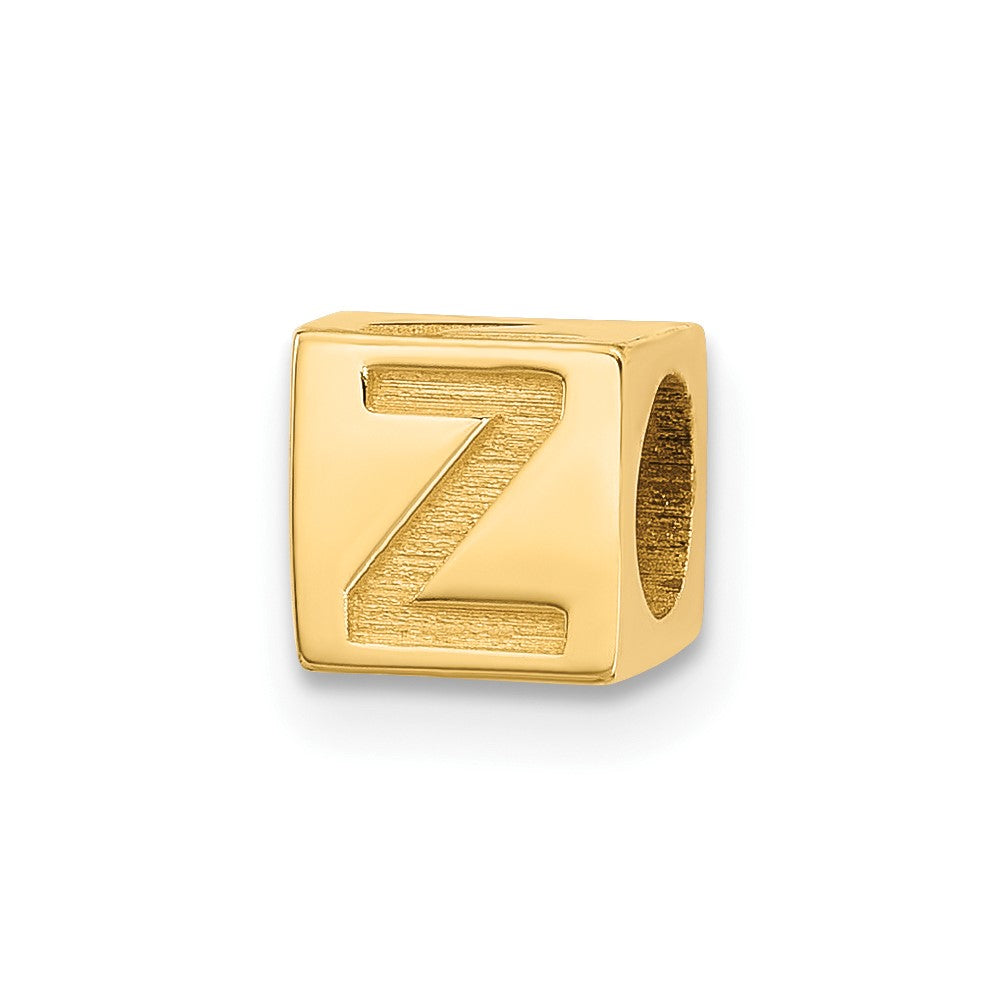 14K Yellow Gold Alphabet Bead Letter Z