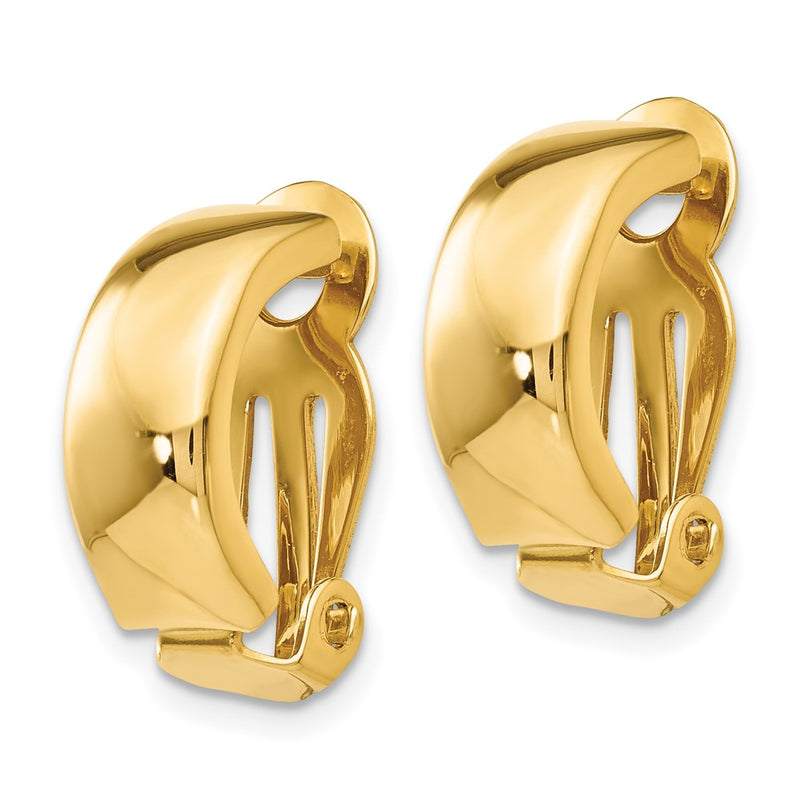 14K Yellow Gold Non Pierced Polished Earrings