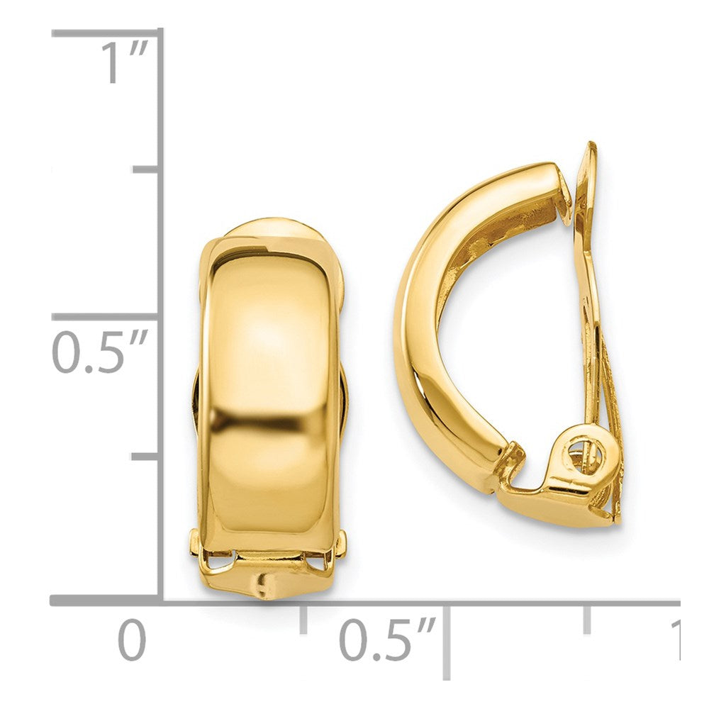 14K Yellow Gold Non Pierced Polished Earrings