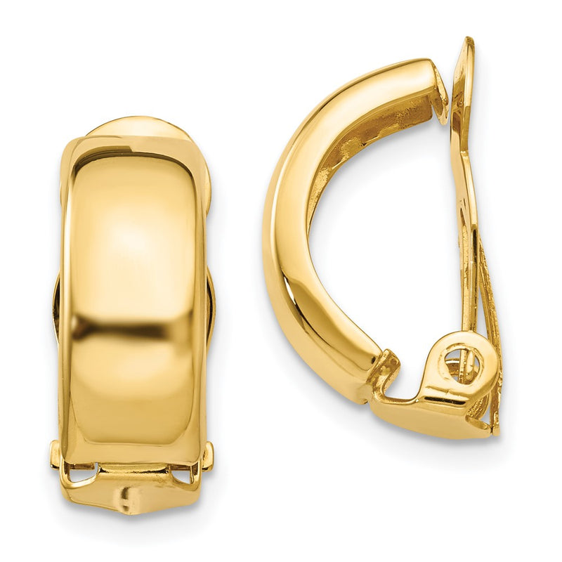14K Yellow Gold Non Pierced Polished Earrings
