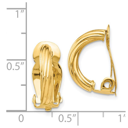 14K Yellow Gold Non Pierced Earrings