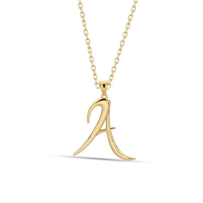 14K Yellow Gold Initial A Necklace