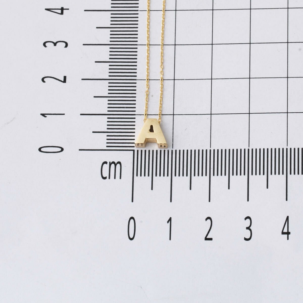 14K Yellow Gold Minimalist Initial A Necklace