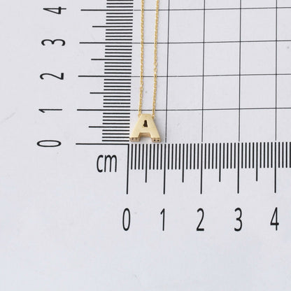 14K Yellow Gold Minimalist Initial A Necklace