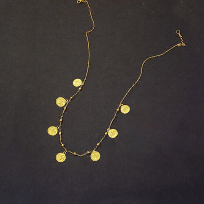22K Yellow Gold Ottoman Tughra Stacked Necklace