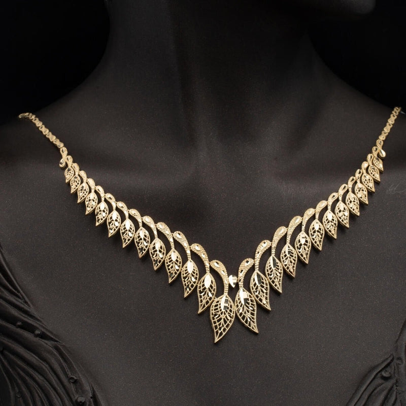 14K Yellow Gold Tulip Wedding Set