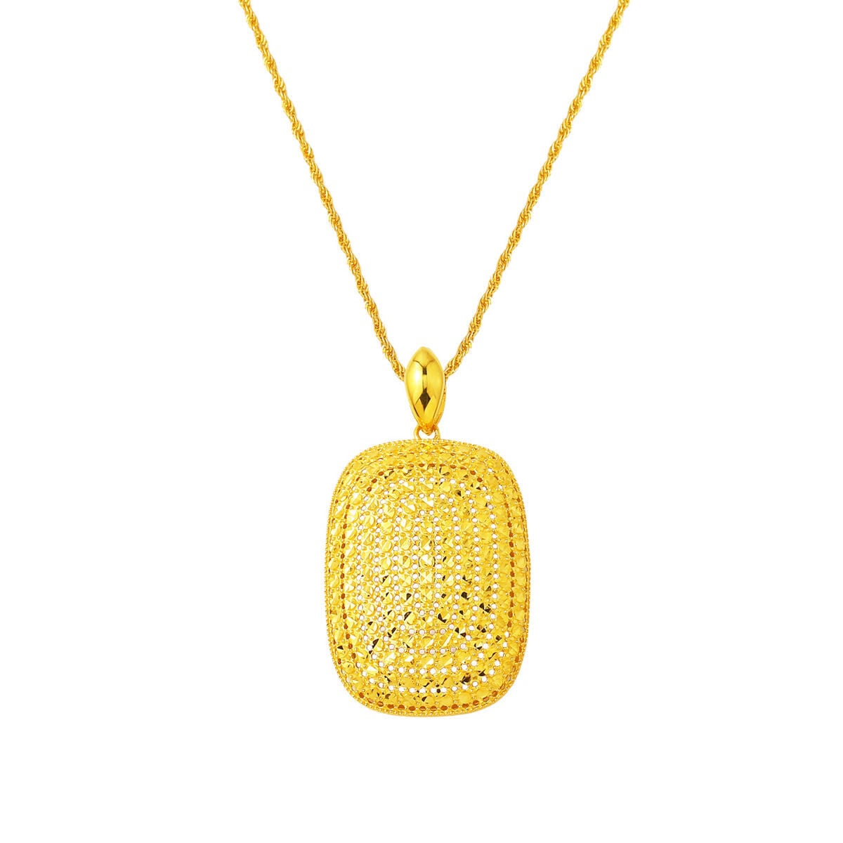 14K Yellow Gold Square-Cut Necklace