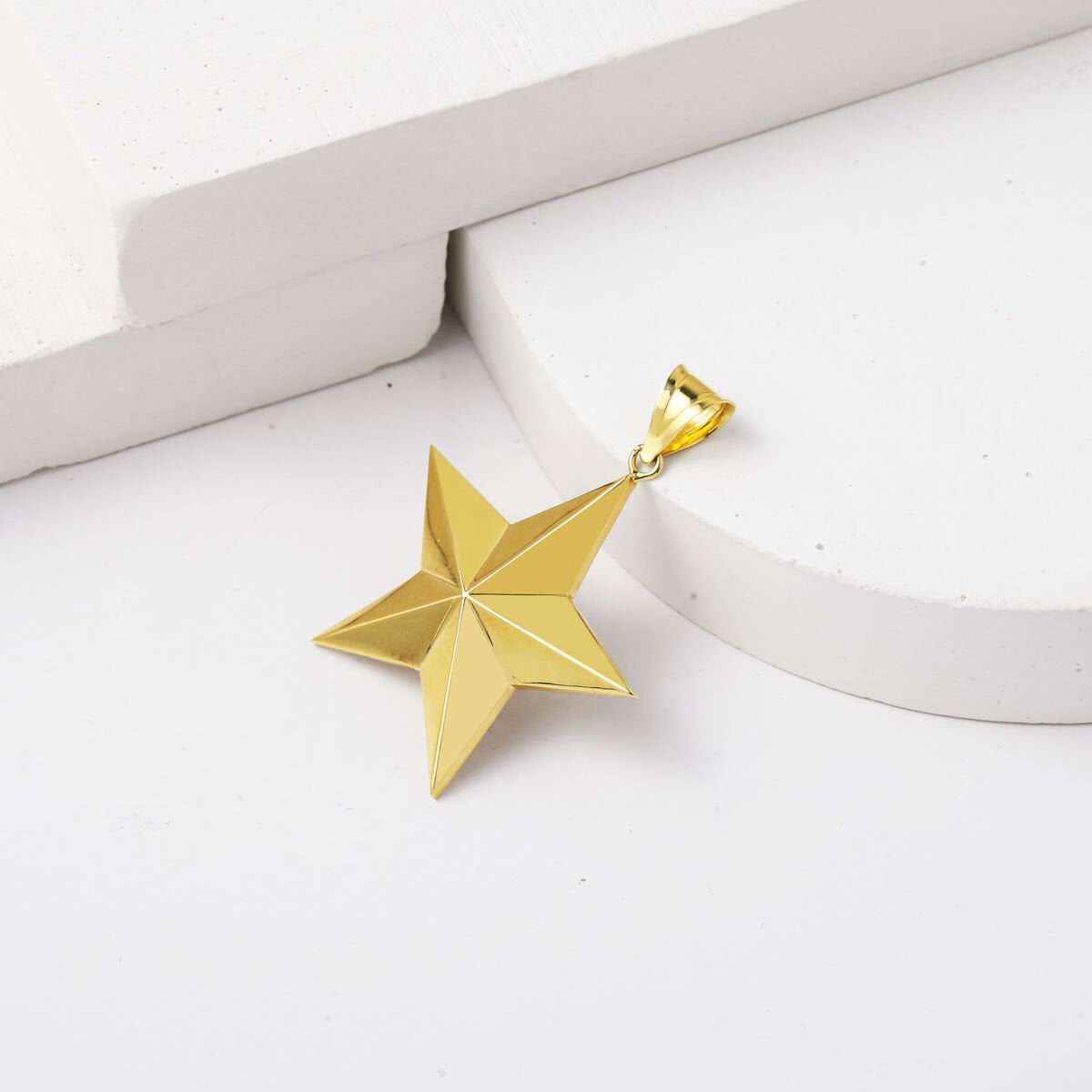 14K Yellow Gold Star Large Pendant