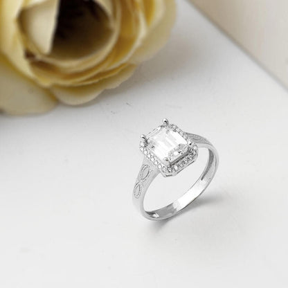 14K White Gold Infinity Baguette Cubic Zirconia Ring