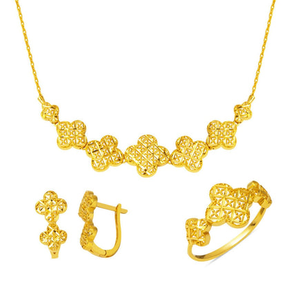 22K Yellow Gold Daisy Ivy Jewelry Set
