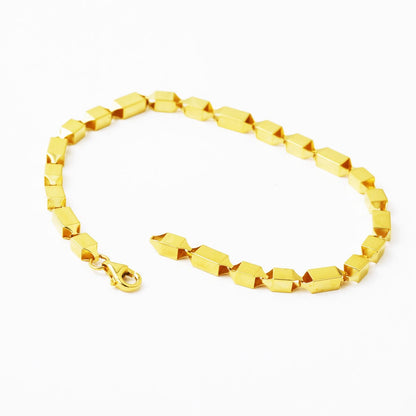 14K Yellow Gold Cube Modern Bracelet