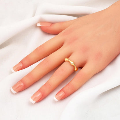 14K Yellow Gold Bone Ring