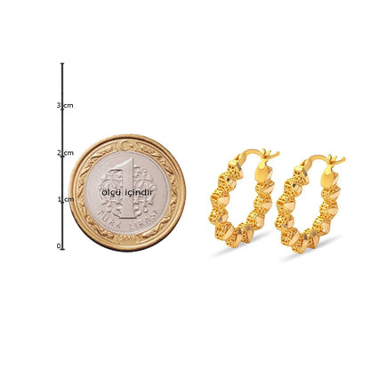 22K Yellow Gold Insta Hoop Earrings
