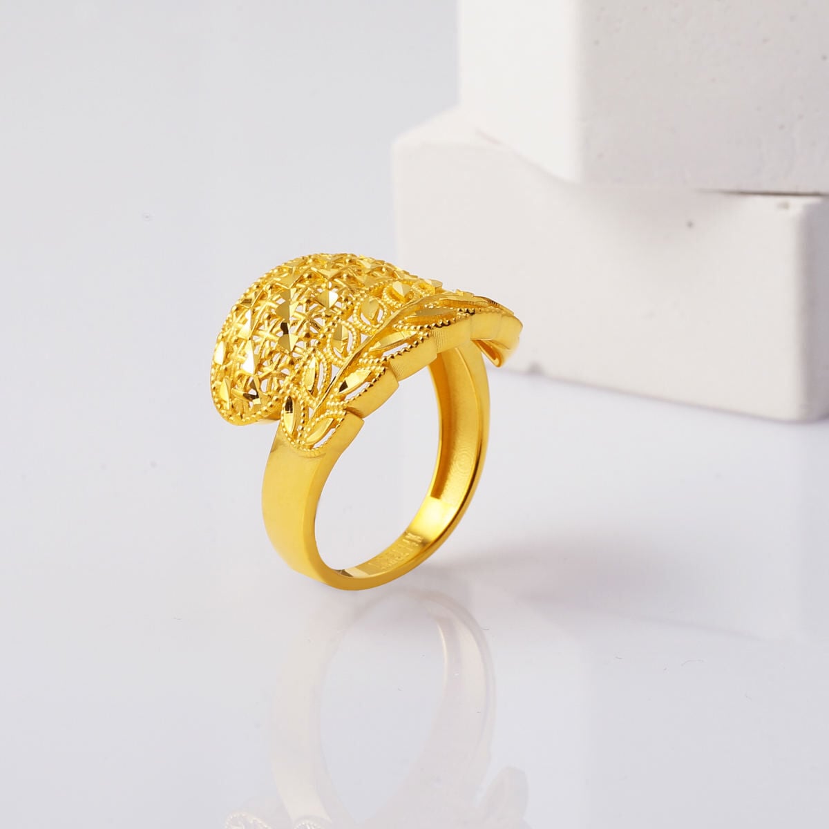 14K Yellow Gold Harvest Wheat Ring