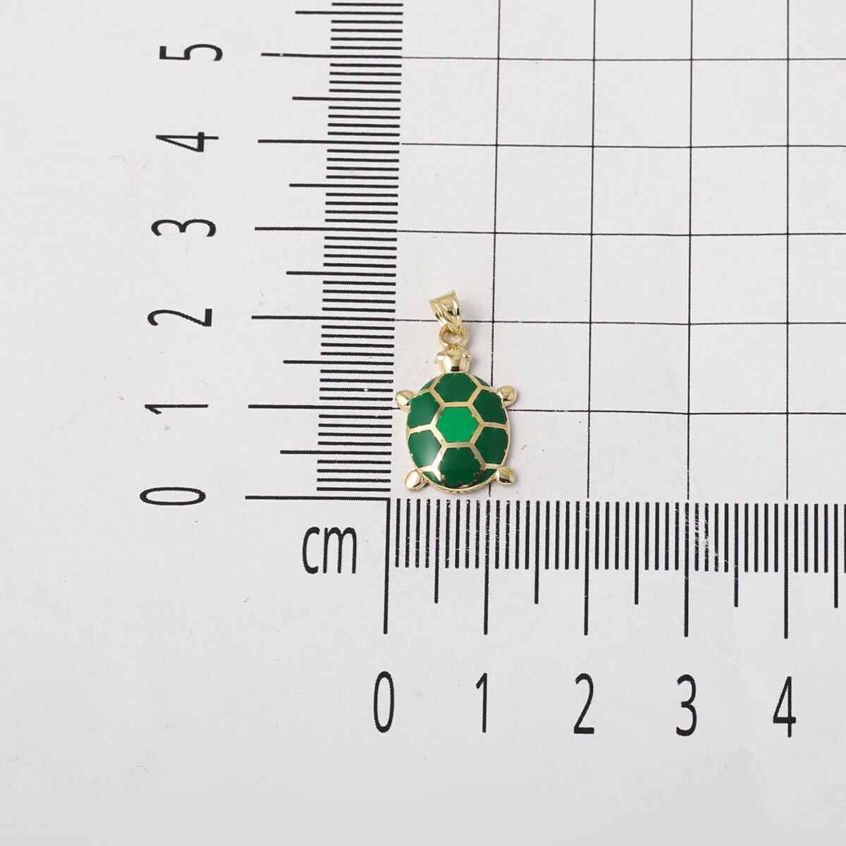 14K Yellow Gold Turtle Enamel Pendant