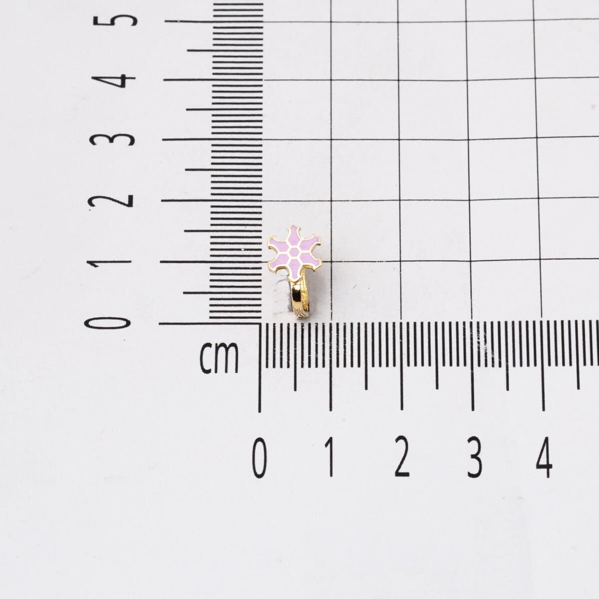 14K Yellow Gold Lilac Star Enamel Children's Earrings