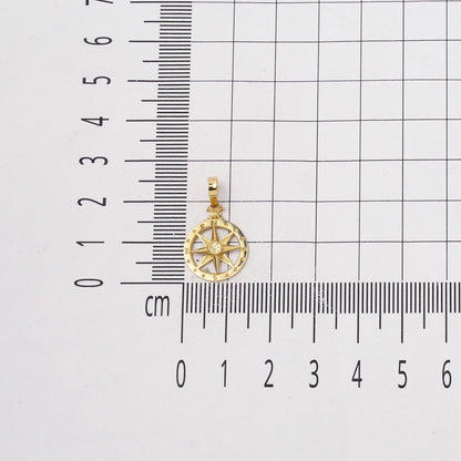 14K Yellow Gold Compass Pendant