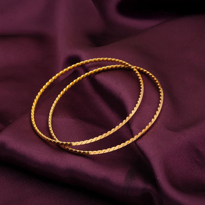 22K Yellow Gold Ajda Twisted Bangle (24 g)