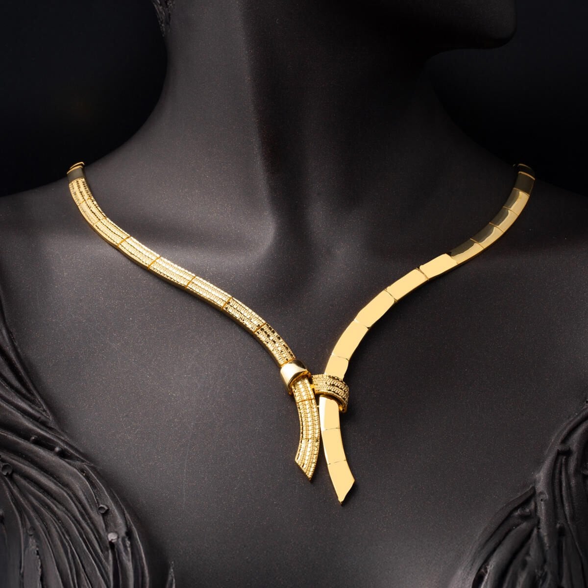 14K Yellow Gold Arched Wedding Set