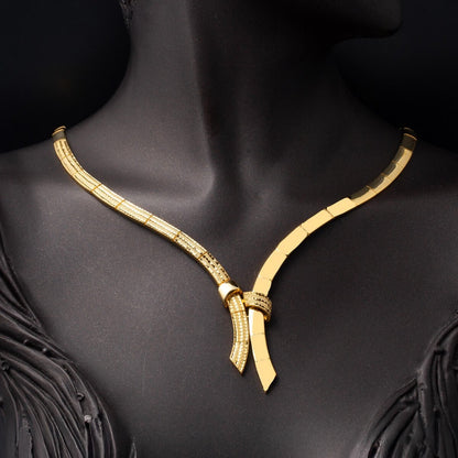 14K Yellow Gold Arched Wedding Set