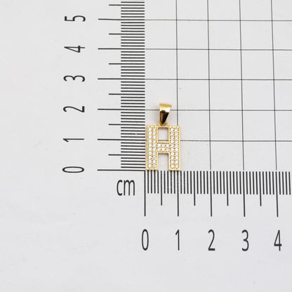 14K Yellow Gold Initial H Cubic Zirconia Necklace