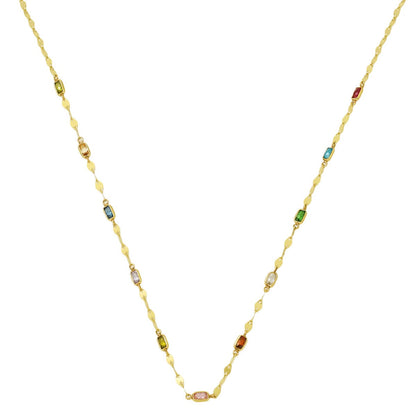 14K Yellow Gold Harmony Minimalist Cubic Zirconia Necklace
