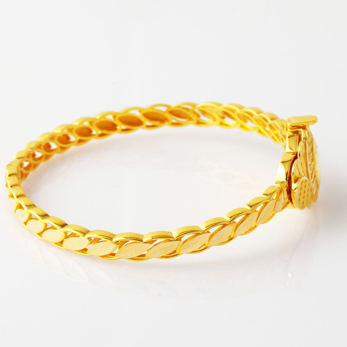 14K Yellow Gold Nazende Twisted Indian Style Bangle