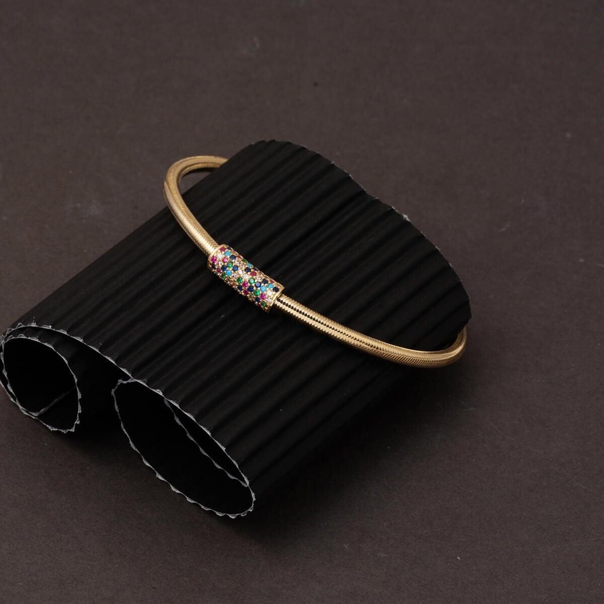 14K Yellow Gold Colored Italian Cubic Zirconia Bracelet