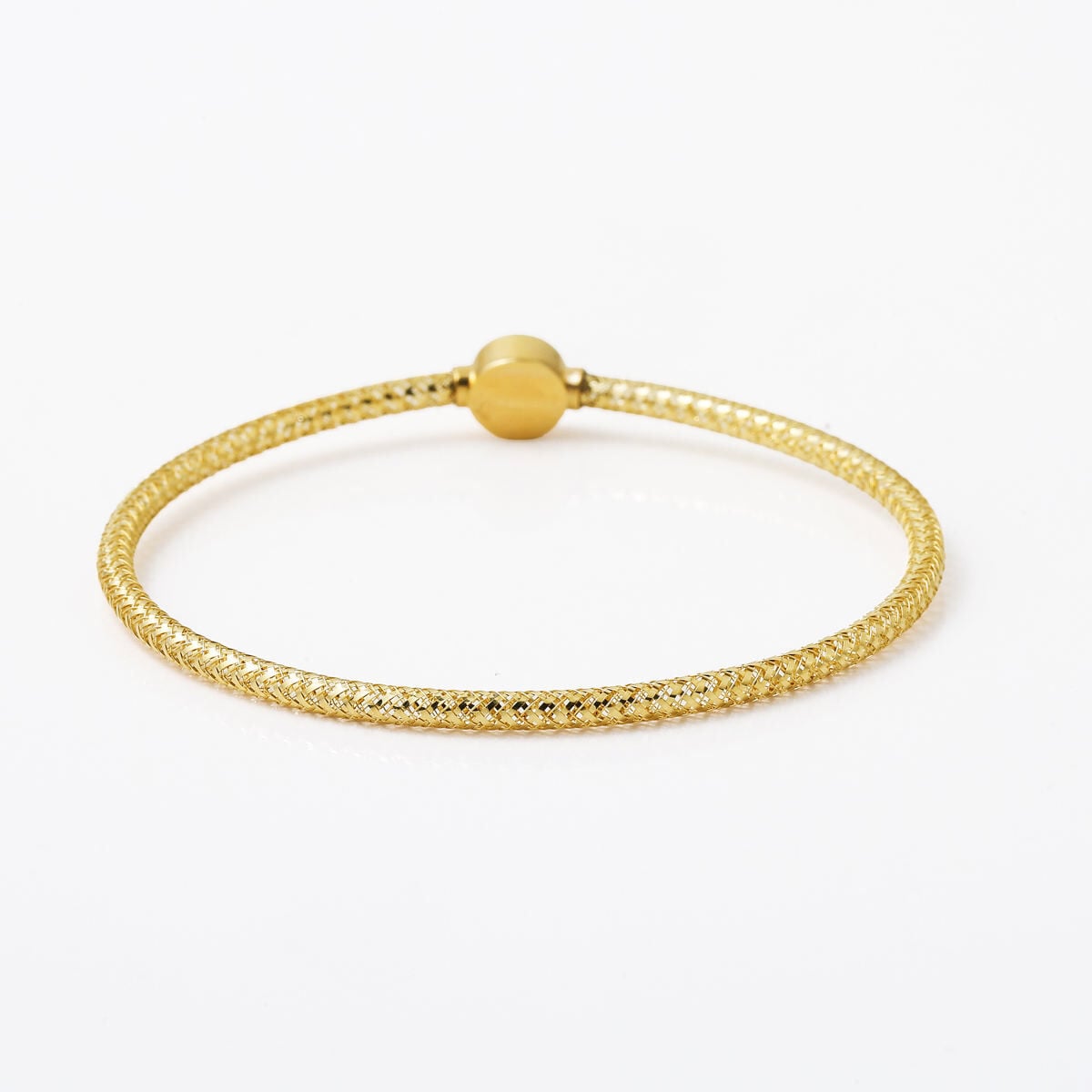 14K Yellow Gold Cylinder Italian Stretch Bracelet