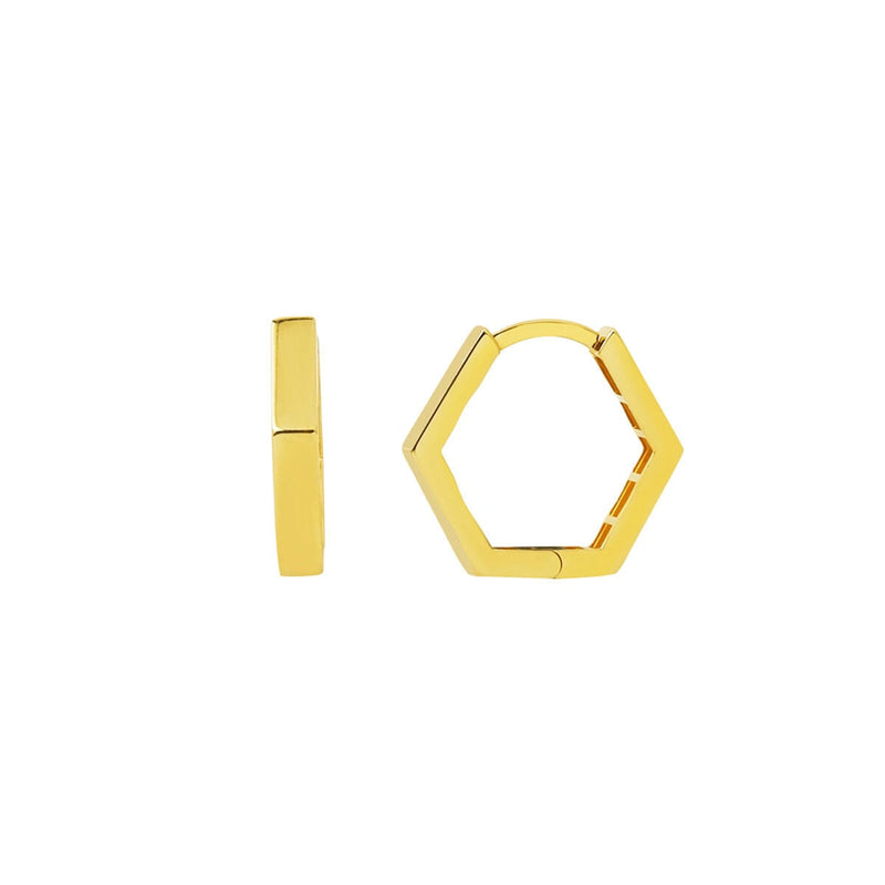 14K Yellow Gold Square-Cut Hoop Earrings (1.63 g)