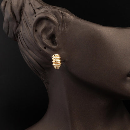 14K Yellow Gold Puffed Jewelry Set