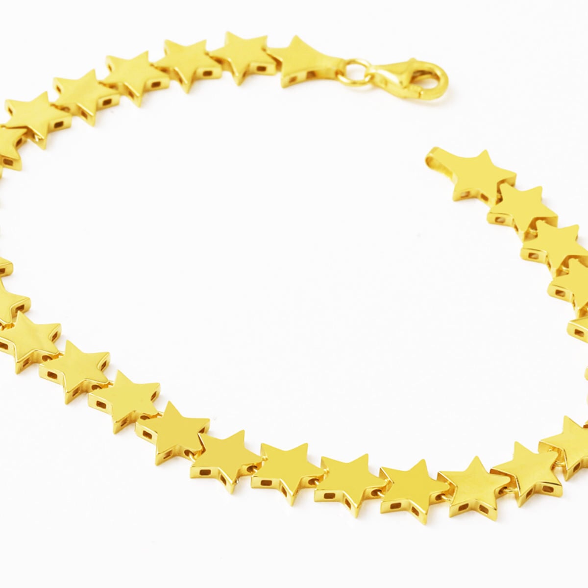 14K Yellow Gold Star Path Bracelet