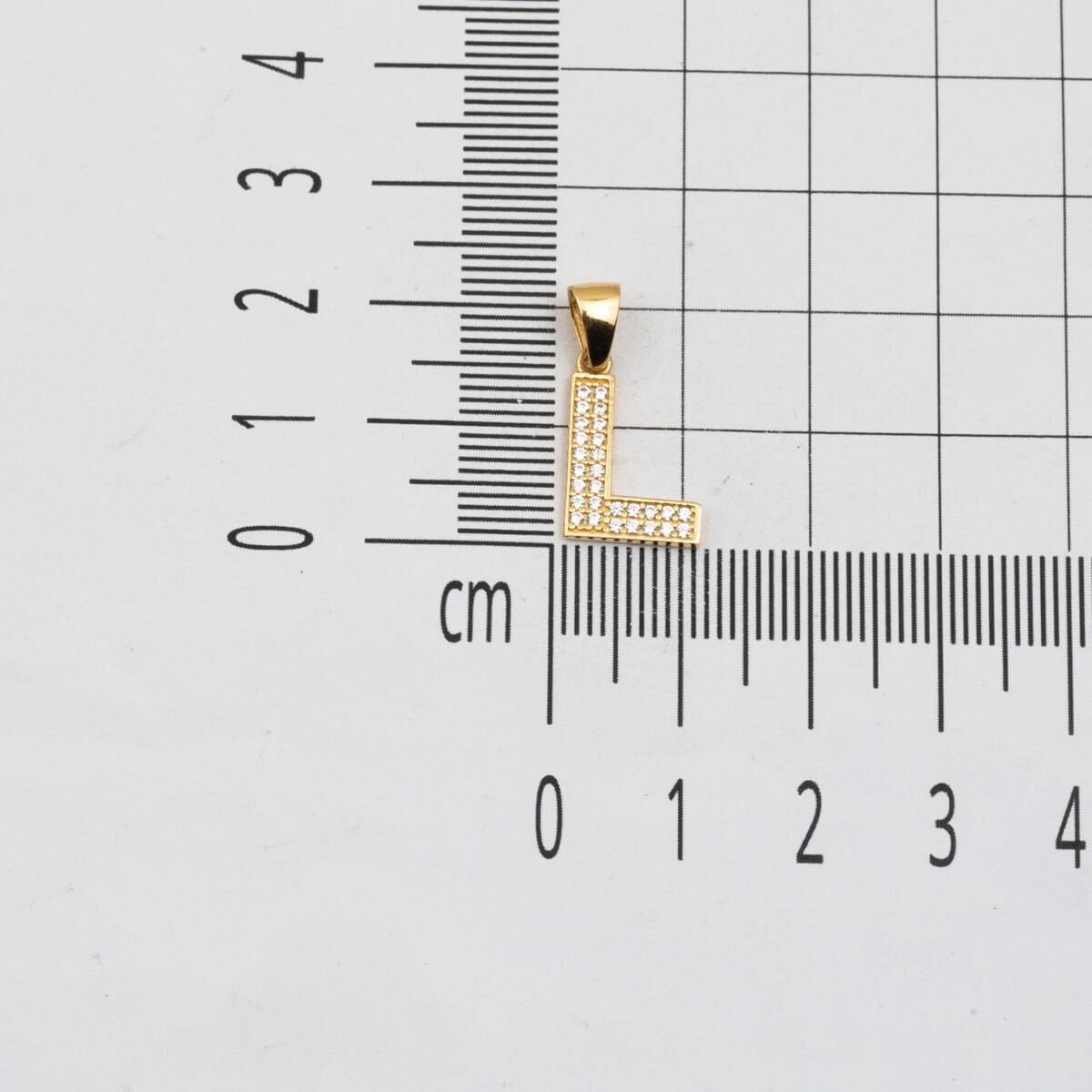 14K Yellow Gold Initial L Cubic Zirconia Necklace