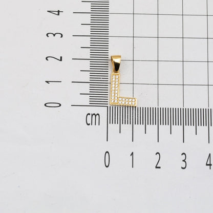 14K Yellow Gold Initial L Cubic Zirconia Necklace