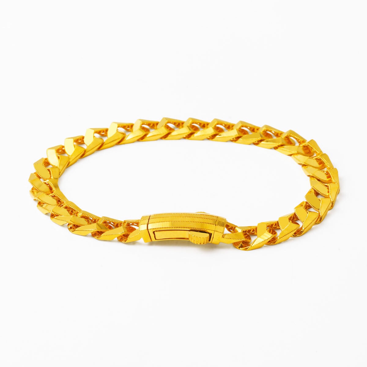 22K Yellow Gold Italian Curb Chain Bracelet (16.36 g)