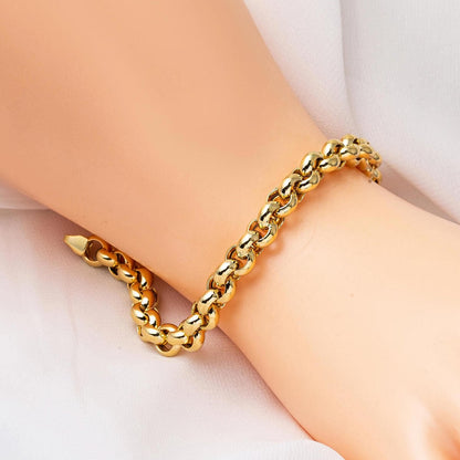 14K Yellow Gold Hoop Minimalist Bracelet