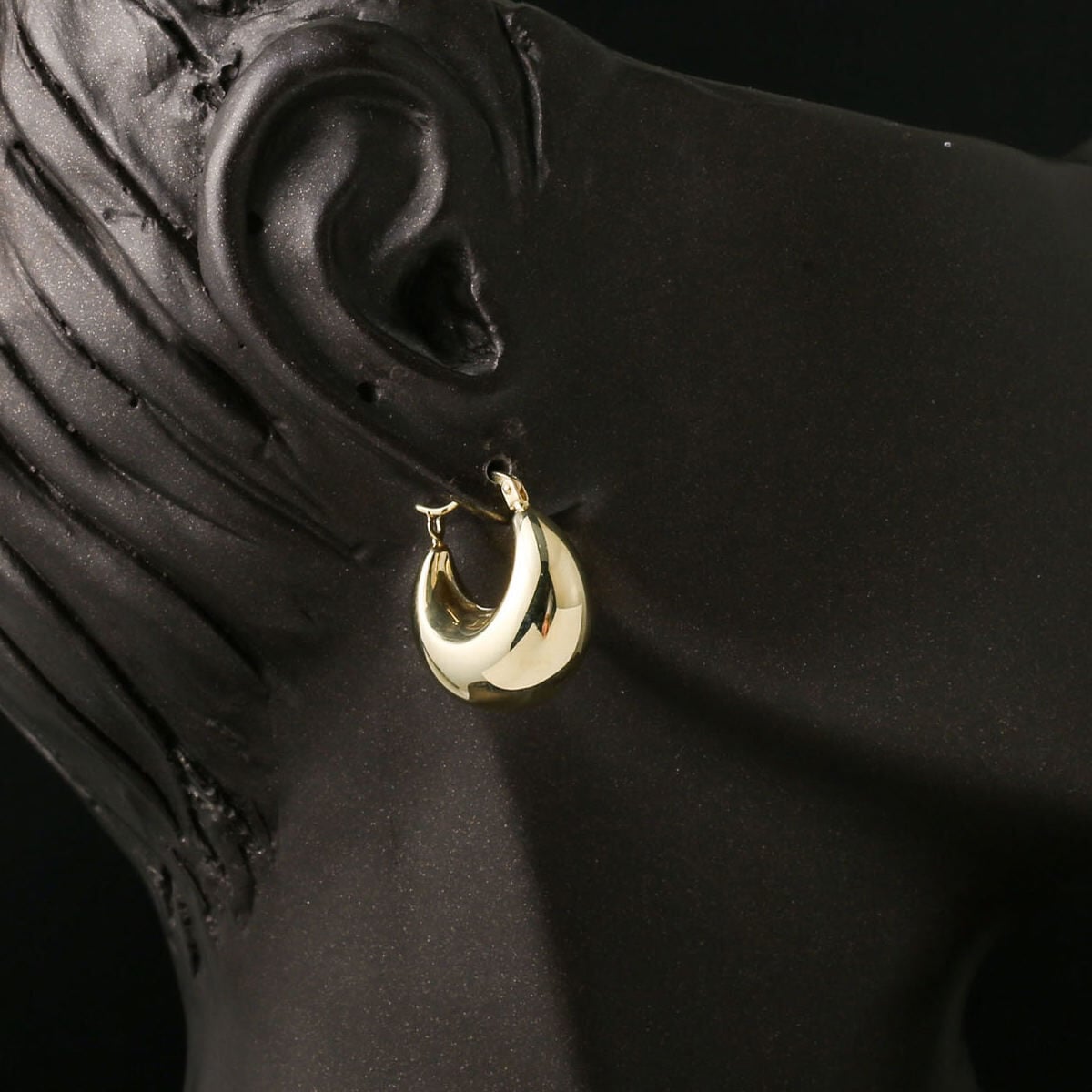 14K Yellow Gold Bold Hoop Earrings