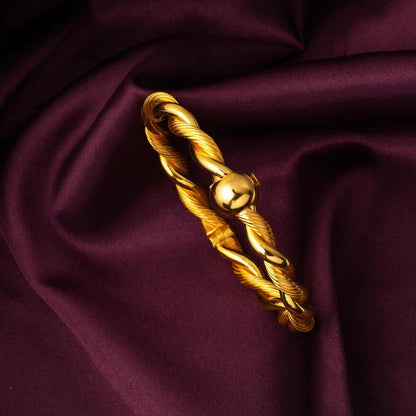 22K Yellow Gold Erzurum Twisted Hinged Cuff Bangle (20.5 g)