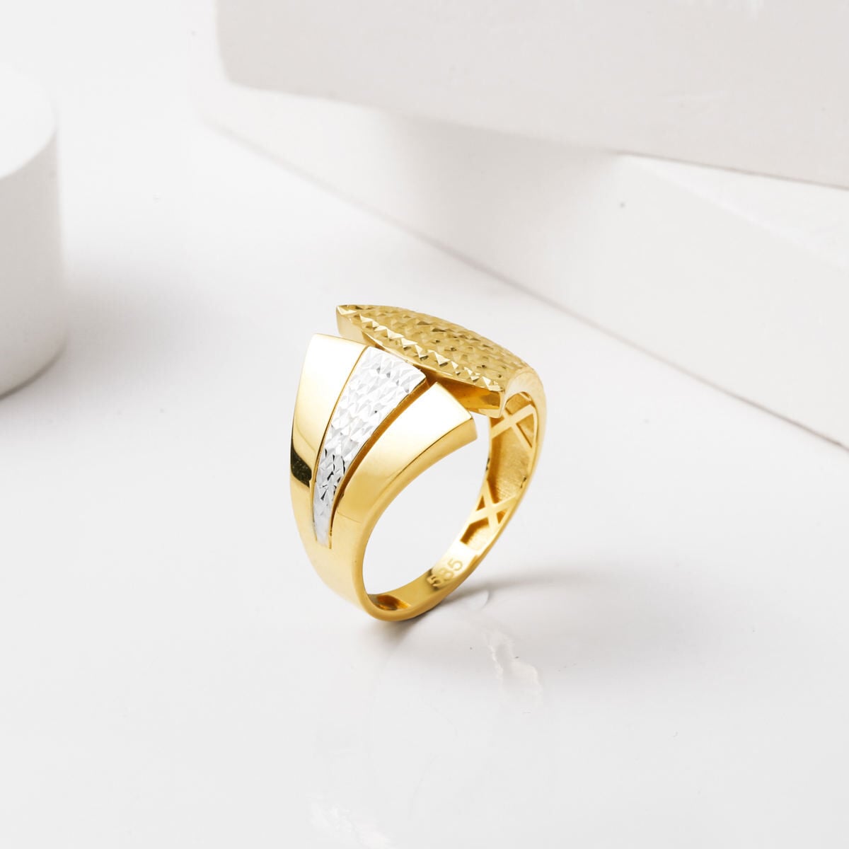 14K Yellow Gold Double Colored Ring