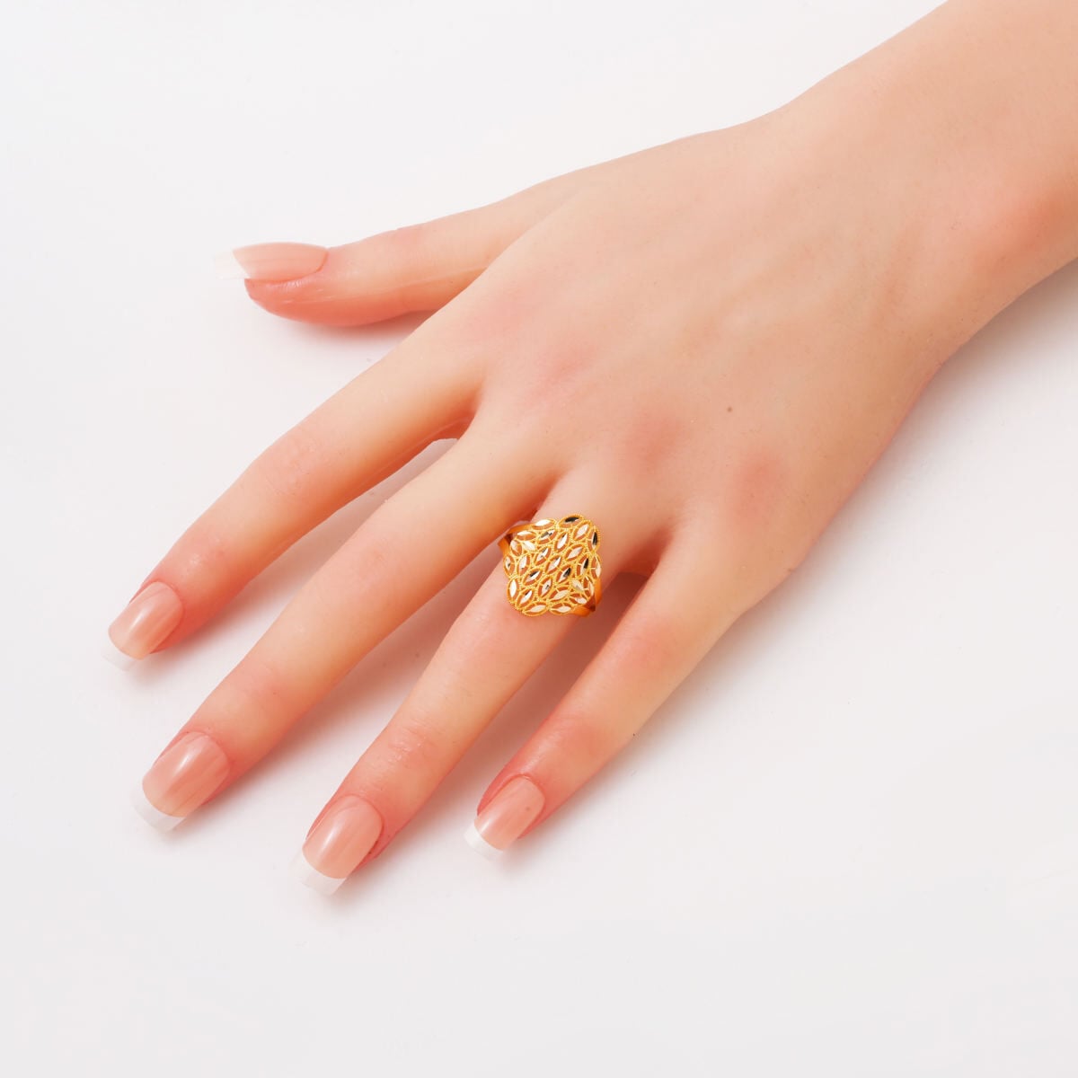 14K Yellow Gold Ajda Hand Engraved Ring