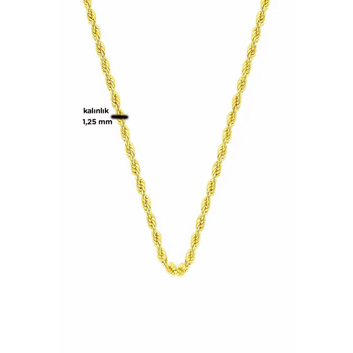 14K Yellow Gold 1 Meter Rope Chain