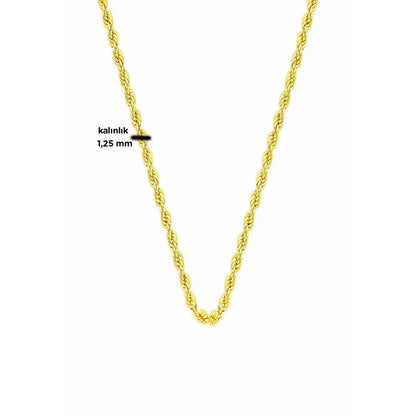 14K Yellow Gold 1 Meter Rope Chain